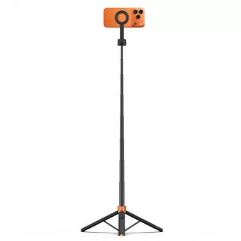 Tech-Protect L10S MagSafe Bluetooth selfie-keppi jalustalla, oranssi/musta