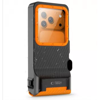 TECH-PROTECT IPX8 PRO yleinen sukellusvedenpitävä kotelo, musta/oranssi