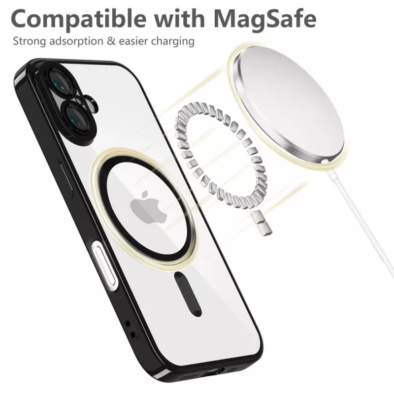 Tech-Protect MagFlex MagSafe iPhone 16E, kiiltävänmusta