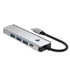 TECH-PROTECT HB01 HUB -sovitin 5in1 Type-C + USB3.0 + HDMI 4K 60HZ + PD100W SPACE GREY