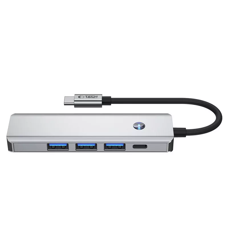 TECH-PROTECT HB01 HUB -sovitin 5in1 Type-C + USB3.0 + HDMI 4K 60HZ + PD100W SPACE GREY