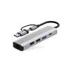 TECH-PROTECT HB03 -keskitinsovitin 5in1 Type-C + USB 2.0 + USB 3.0 + RJ45 Space Grey