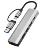 TECH-PROTECT HB03 -keskitinsovitin 5in1 Type-C + USB 2.0 + USB 3.0 + RJ45 Space Grey