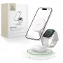 Tech-Protect QI15W-A46 3IN1 MagSafe -langaton latausasema, valkoinen
