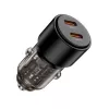 TECH-PROTECT CC03 2-porttinen autolaturi PD 100W, musta