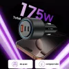 TECH-PROTECT CC04 3-porttinen autolaturi PD 175W, musta