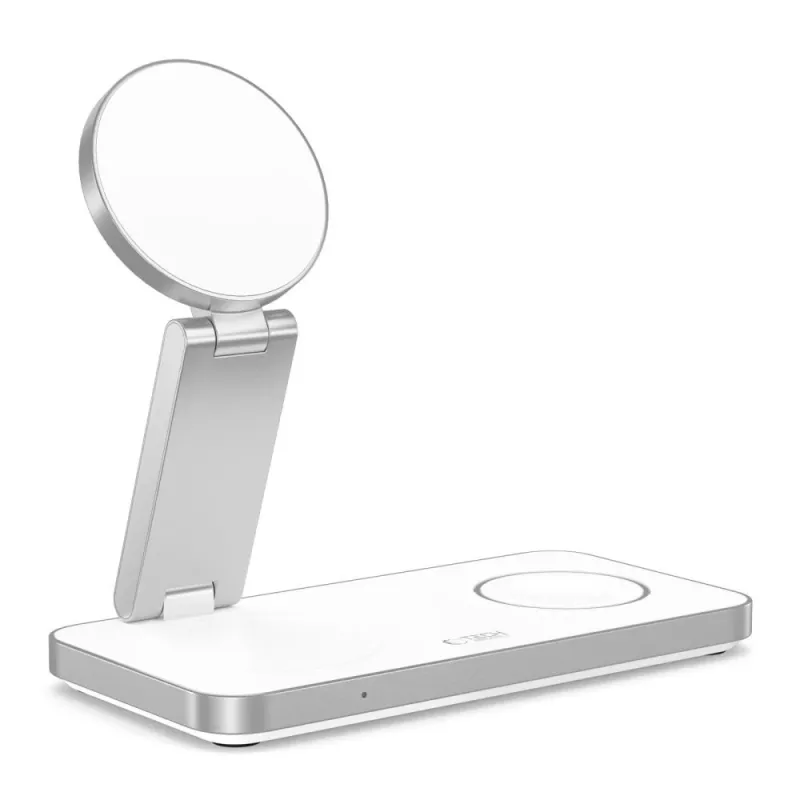 TECH-PROTECT QI15W-A47 3-in-1 magneettinen MagSafe-langaton laturi valkoinen