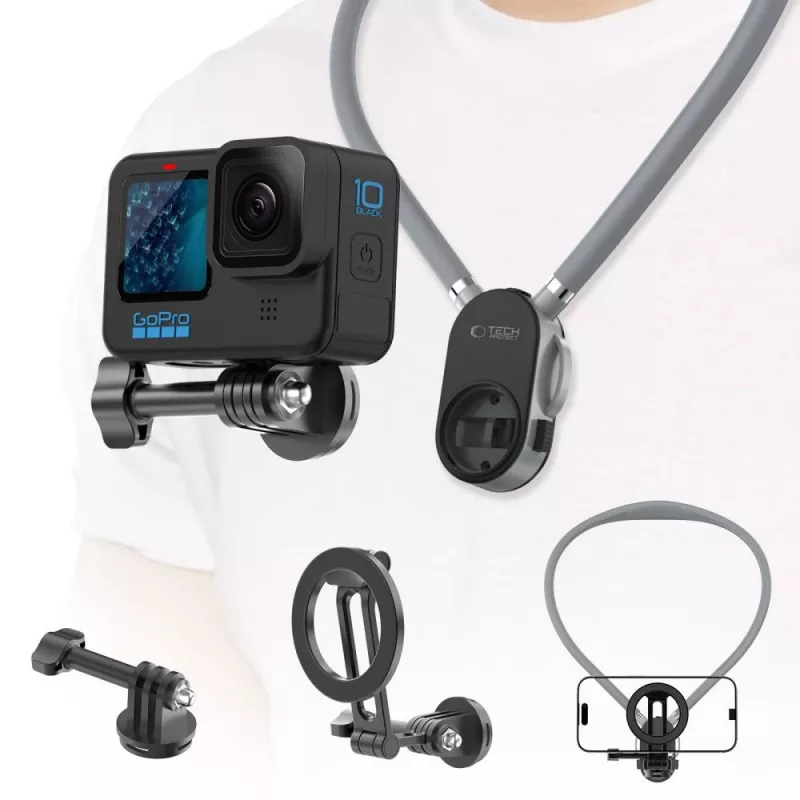 TECH-PROTECT AC200 magneettinen MagSafe & GoPro & DJI kaulapidike Crayon Grey