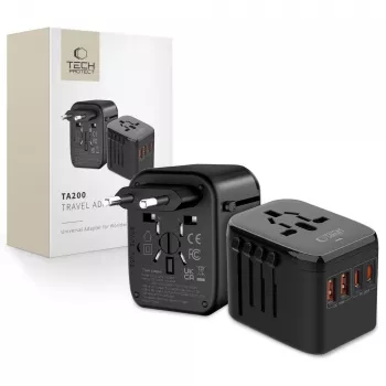 TECH-PROTECT TA200 matkasovitin EU / UK / US / AU musta
