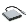 TECH-PROTECT HB08 keskitin 4-in-1 USB-C + USB 2.0 + 2x HDMI 4K 60Hz avaruudenharmaa