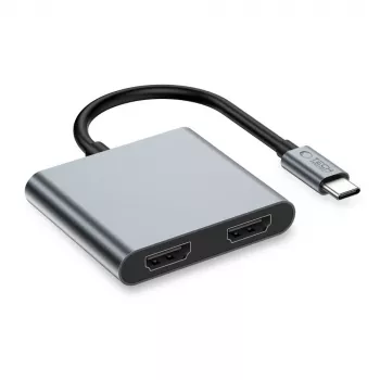 TECH-PROTECT HB08 keskitin 4-in-1 USB-C + USB 2.0 + 2x HDMI 4K 60Hz avaruudenharmaa