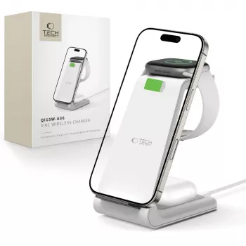 TECH-PROTECT QI15W-A36 3-in-1 langaton laturi Apple valkoinen