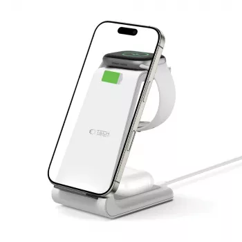 TECH-PROTECT QI15W-A36 3-in-1 langaton laturi Apple valkoinen