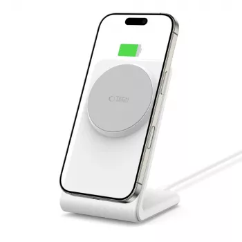 TECH-PROTECT QI15W-A38 magneettinen MagSafe-langaton laturi valkoinen