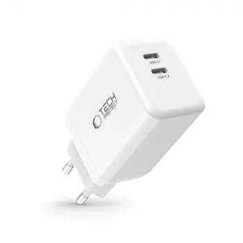 TECH-PROTECT NC45W-GAN 2-porttinen verkkolaturi PD 45W valkoinen
