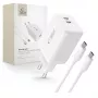 TECH-PROTECT NC45W-GAN 2-porttinen verkkolaturi PD 45W + USB-C-kaapeli valkoinen