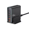 Tech-Protect DC80W-GAN 6-PORT GaN 80W USB-C-laturi musta