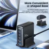 TECH-PROTECT DC140W-GAN 5-porttinen pöytälaturi PD 140W / QC3.0 musta
