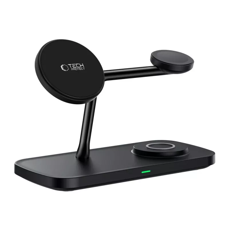 TECH-PROTECT QI15W-A45 3in1 magneettinen MagSafe-langaton laturi musta