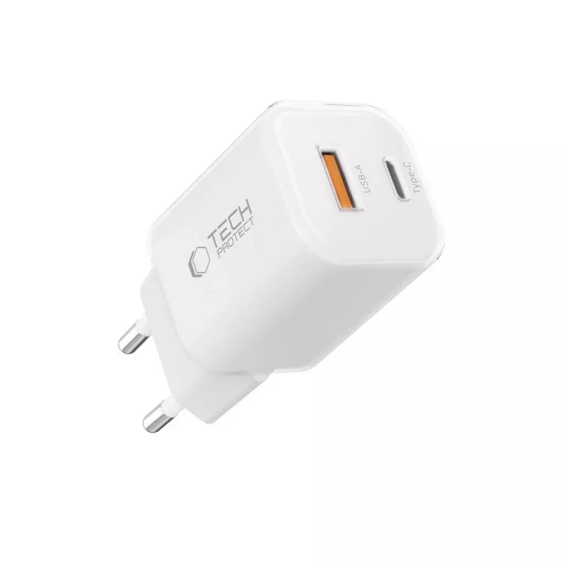 TECH-PROTECT NCM33 2-porttinen verkkolaturi PD 33W / QC3.0 valkoinen