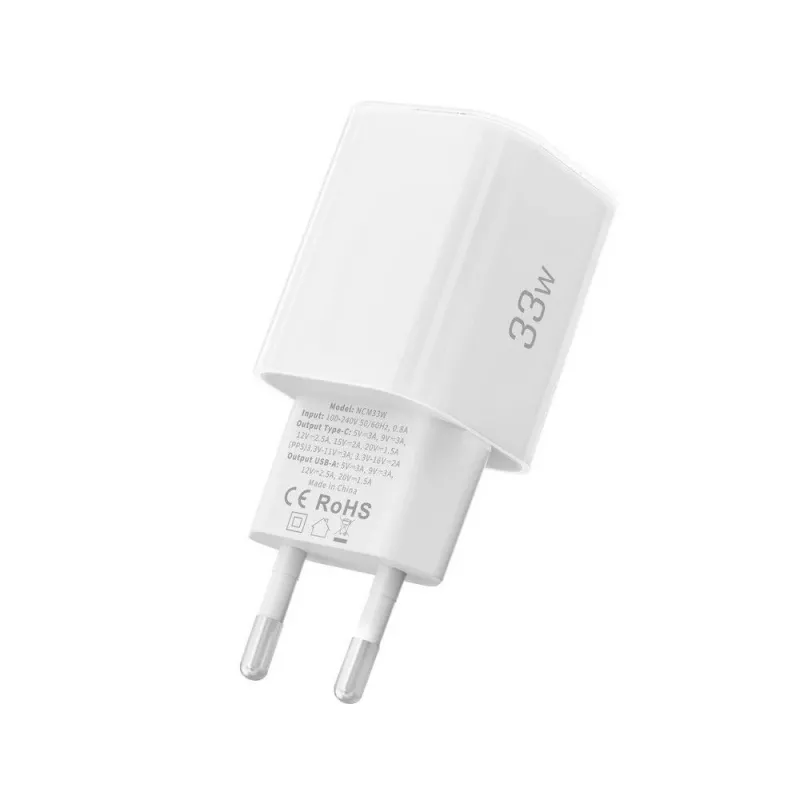 TECH-PROTECT NCM33 2-porttinen verkkolaturi PD 33W / QC3.0 valkoinen