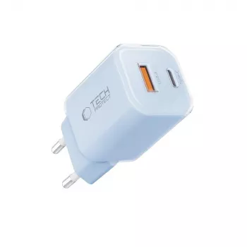 TECH-PROTECT NCM33 2-porttinen verkkolaturi PD 33W / QC3.0 baby blue