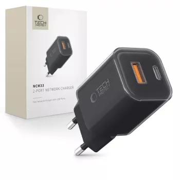 TECH-PROTECT NCM33 2-porttinen verkkolaturi PD 33W / QC3.0 musta