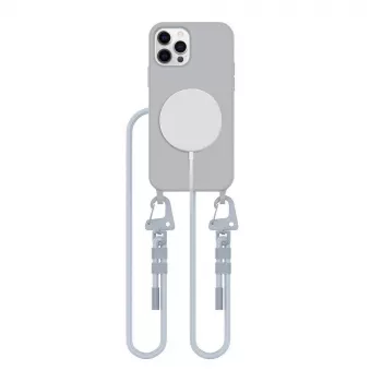 Tech-Protect Magnecklace MagSafe -kotelo iPhone 12 / 12 Pro - harmaa