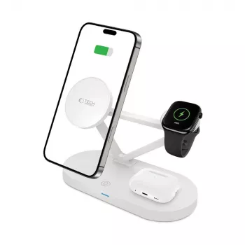 Tech-Protect QI15W-A41 3IN1 MagSafe langaton latausteline valkoinen