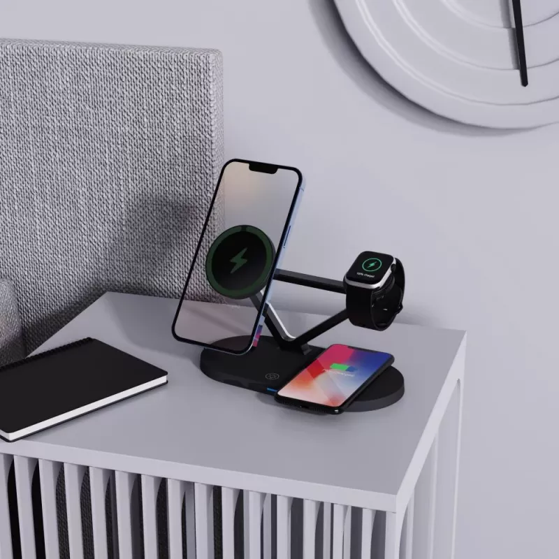 Tech-Protect QI15W-A41 3IN1 MagSafe -latausteline musta