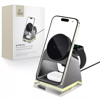 Tech-Protect QI15W-A43 3IN1 MagSafe langaton latausteline musta