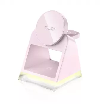 Tech-Protect QI15W-A43 3IN1 MagSafe langaton latausteline pinkki