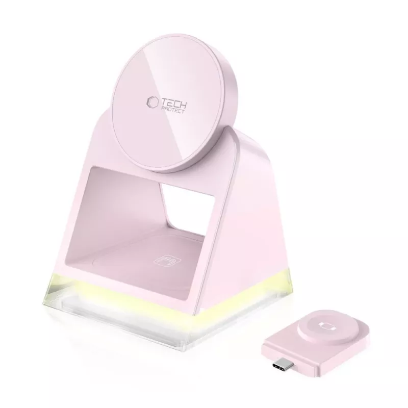 Tech-Protect QI15W-A43 3IN1 MagSafe langaton latausteline pinkki