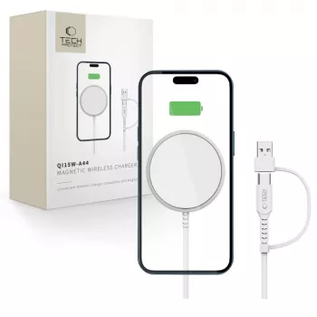 Tech-Protect QI15W-A44 MagSafe langaton laturi valkoinen