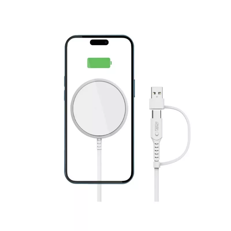 Tech-Protect QI15W-A44 MagSafe langaton laturi valkoinen