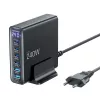 TECH-PROTECT DC240W-GAN 6-porttinen pöytälaturi PD 240W / QC3.0 musta