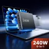 TECH-PROTECT DC240W-GAN 6-porttinen pöytälaturi PD 240W / QC3.0 musta