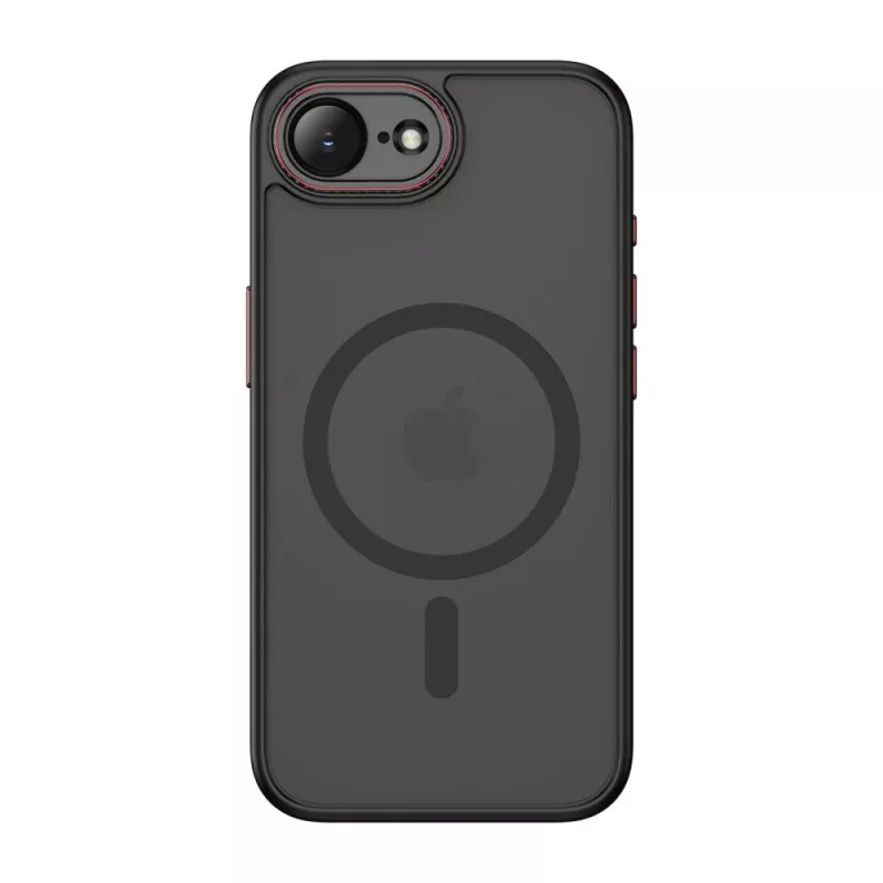Tech-Protect Magcam MagSafe iPhone 16E / 17E matta musta/punainen