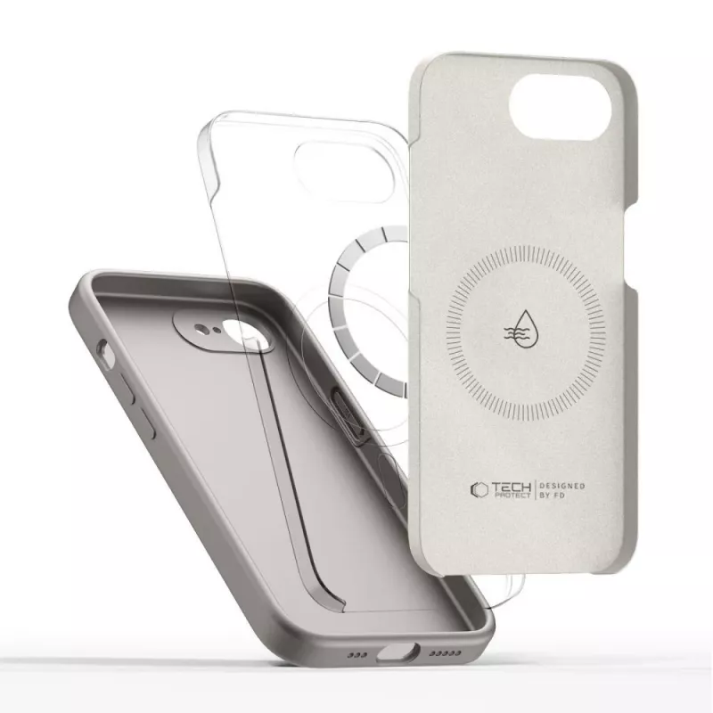 Tech-Protect Silicone MagSafe -kotelo Apple iPhone 16E / 17E, kivinharmaa
