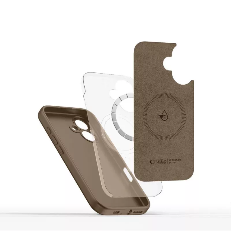 Tech-Protect Silicone MagSafe -kotelo Apple iPhone 16E / 17E - suklaanruskea