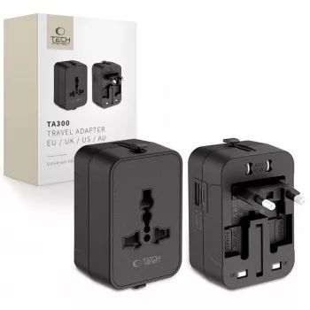 TECH-PROTECT TA300 matkasovitin EU / UK / US / AU musta