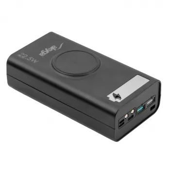 Akyga AK-BC-05 varavirtalähteen kotelo 37000 mAh, 12x 18650, 22.5W, Qi, USB-C, 2x USB-A, Lightning