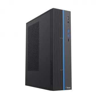 Akyga AK-302-01BL SFF-tietokonekotelo, Micro-ATX / Mini-ITX, USB-C + 2x USB 3.0 + USB 2.0, ilman virtalähdettä, musta