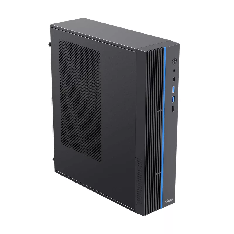 Akyga AK-302-01BL SFF-tietokonekotelo, Micro-ATX / Mini-ITX, USB-C + 2x USB 3.0 + USB 2.0, ilman virtalähdettä, musta