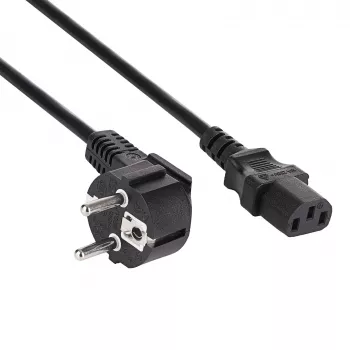 Akyga AK-PC-08S virtajohto CEE 7/7 (Schuko) – IEC C13, 3 x 1,5 mm² kupari, 10 m, musta