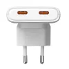 Akyga AK-CH-32 ohut GaN-USB-C-laturi 65 W, 2 x USB-C PD, valkoinen