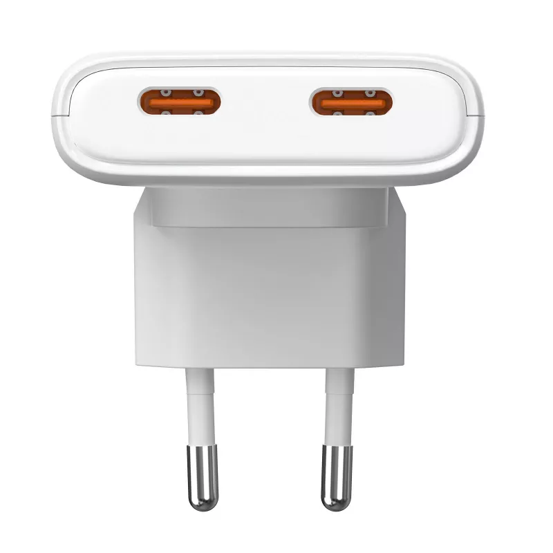 Akyga AK-CH-32 ohut GaN-USB-C-laturi 65 W, 2 x USB-C PD, valkoinen