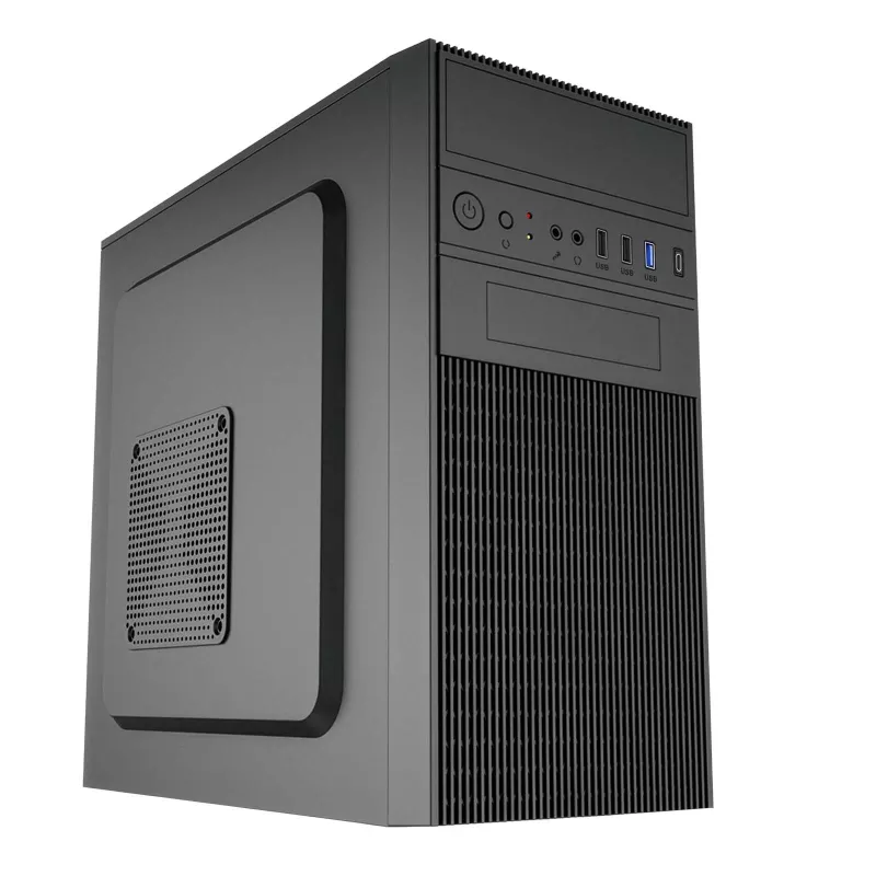 Akyga AK19BK Micro Tower -tietokonekotelo, Micro-ATX / Mini-ITX, USB-C + USB 3.0 + 2x USB 2.0, ilman virtalähdettä, musta