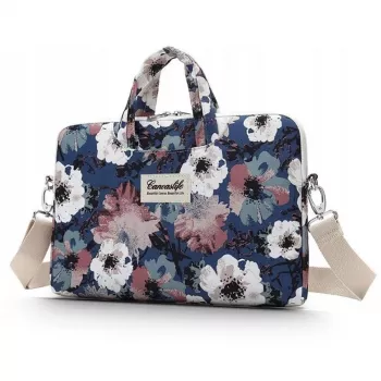 Canvaslife 15-16 inch Blue Camellia kannettavan tietokoneen suojapussi