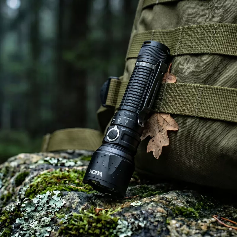 VAYOX Tactical Flashlight 2000lm valkoinen + punainen valo + vihreä laser VA0457